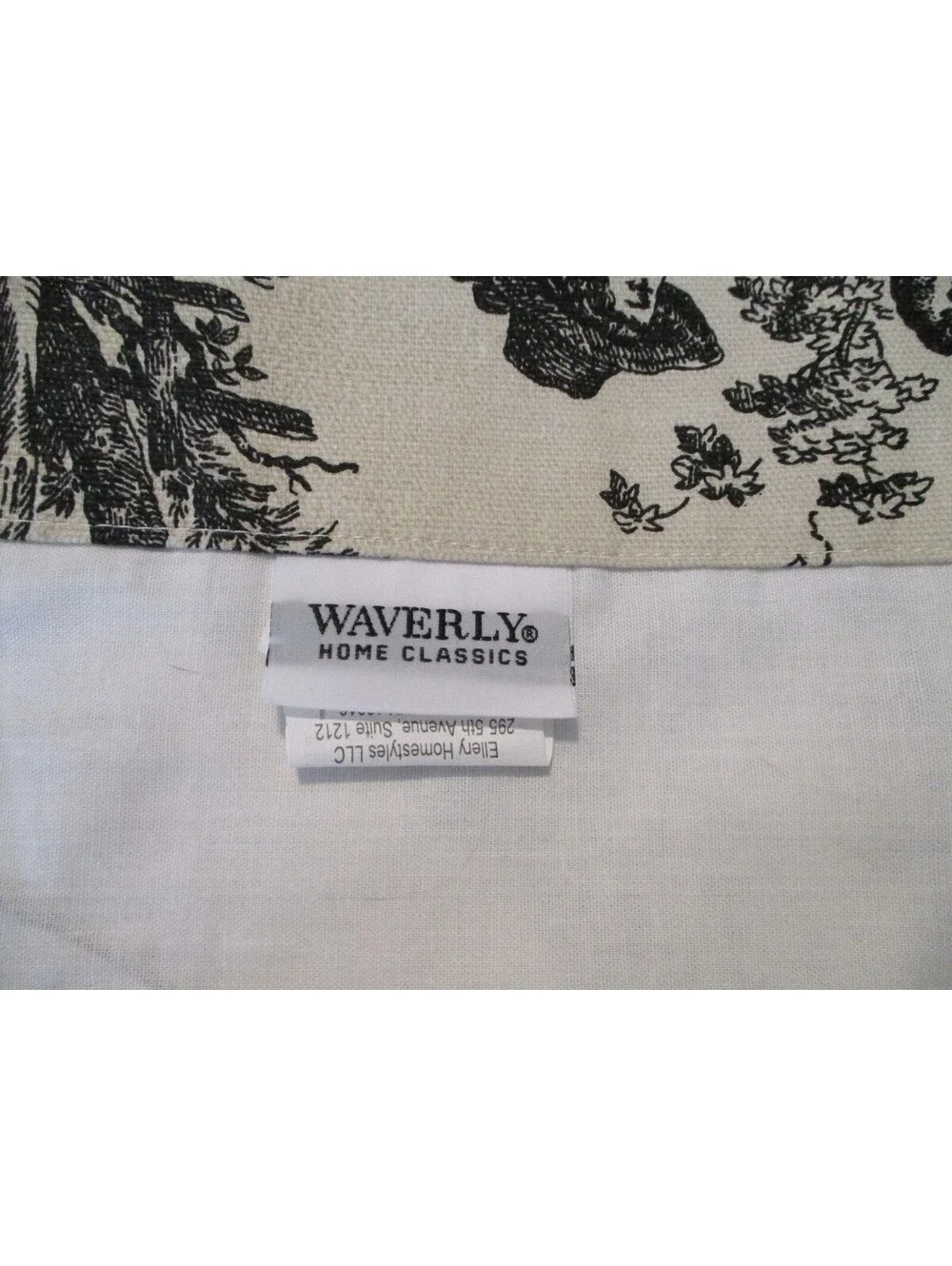 Vintage Waverly Home Classics Black and White Toile Ascot Window Valance Curtain